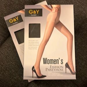 2 G&Y Classic Fashion Pantyhose Black
